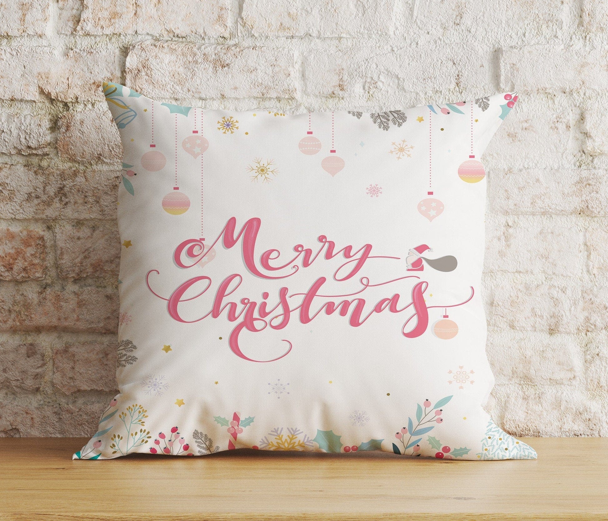 Onay 3 / 12 x 12 inch (30 x 30 cm) Double Side Christmas Candy Cane Joyful Sweet Candy Xmas Cushion Cover