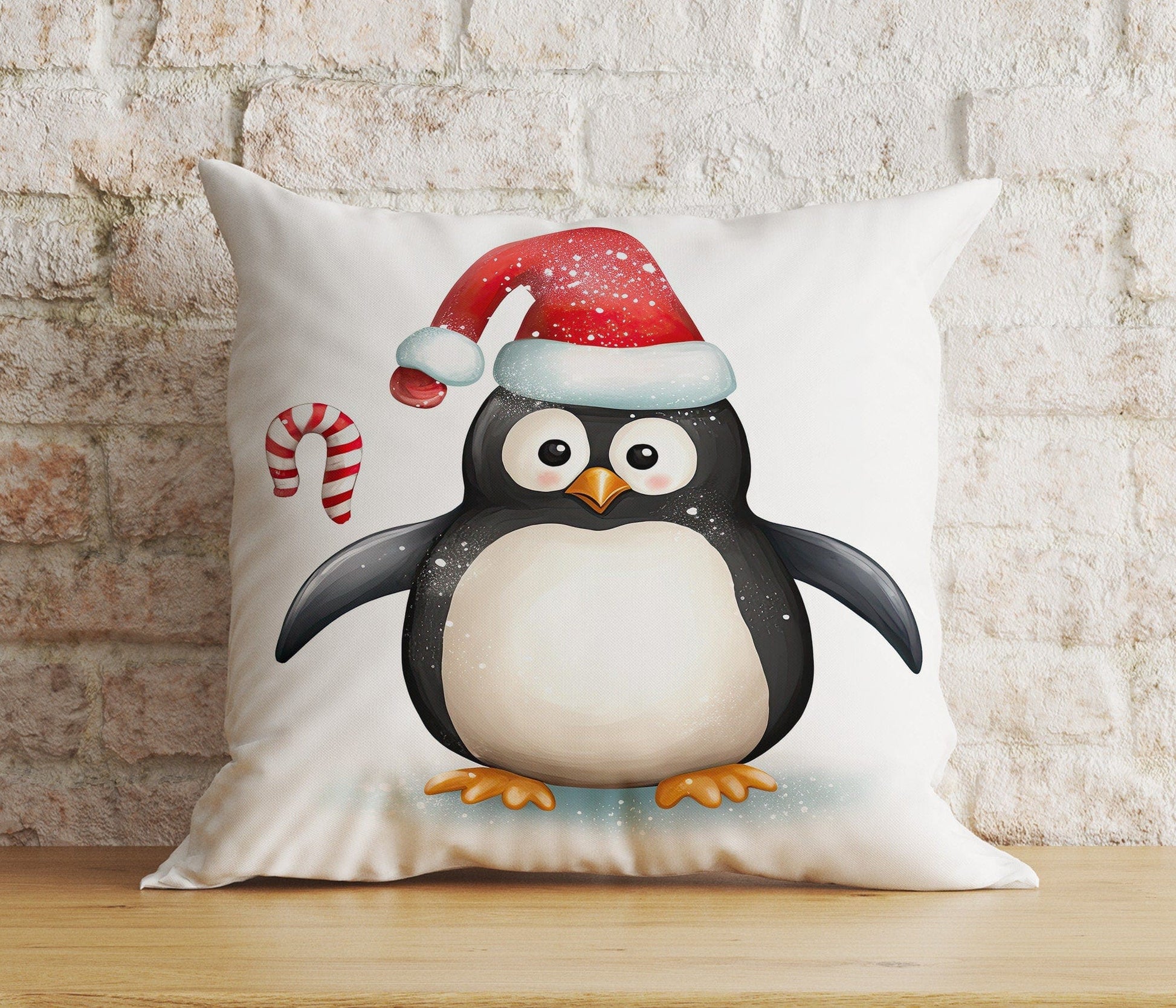 Onay 6 / 12 x 12 inch (30 x 30 cm) Double Side Christmas Cute Animals Santa Hats Festive Cushion Covers