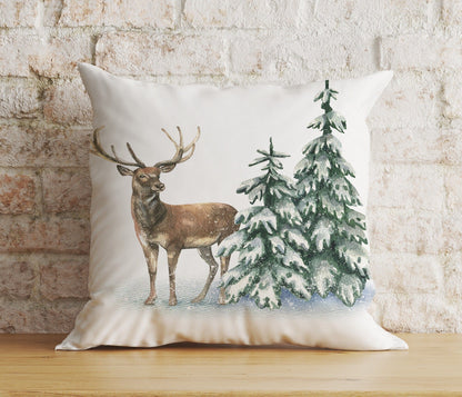 Onay 7 / 12 x 12 inch (30 x 30 cm) Double Side Christmas Cute Woodland Animal Winter Print Cushion Cover