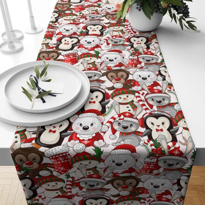 Onay 3 / 12 x 46 inch (30 x 120 cm) Christmas Party Decor Red & Green Xmas Table Runner