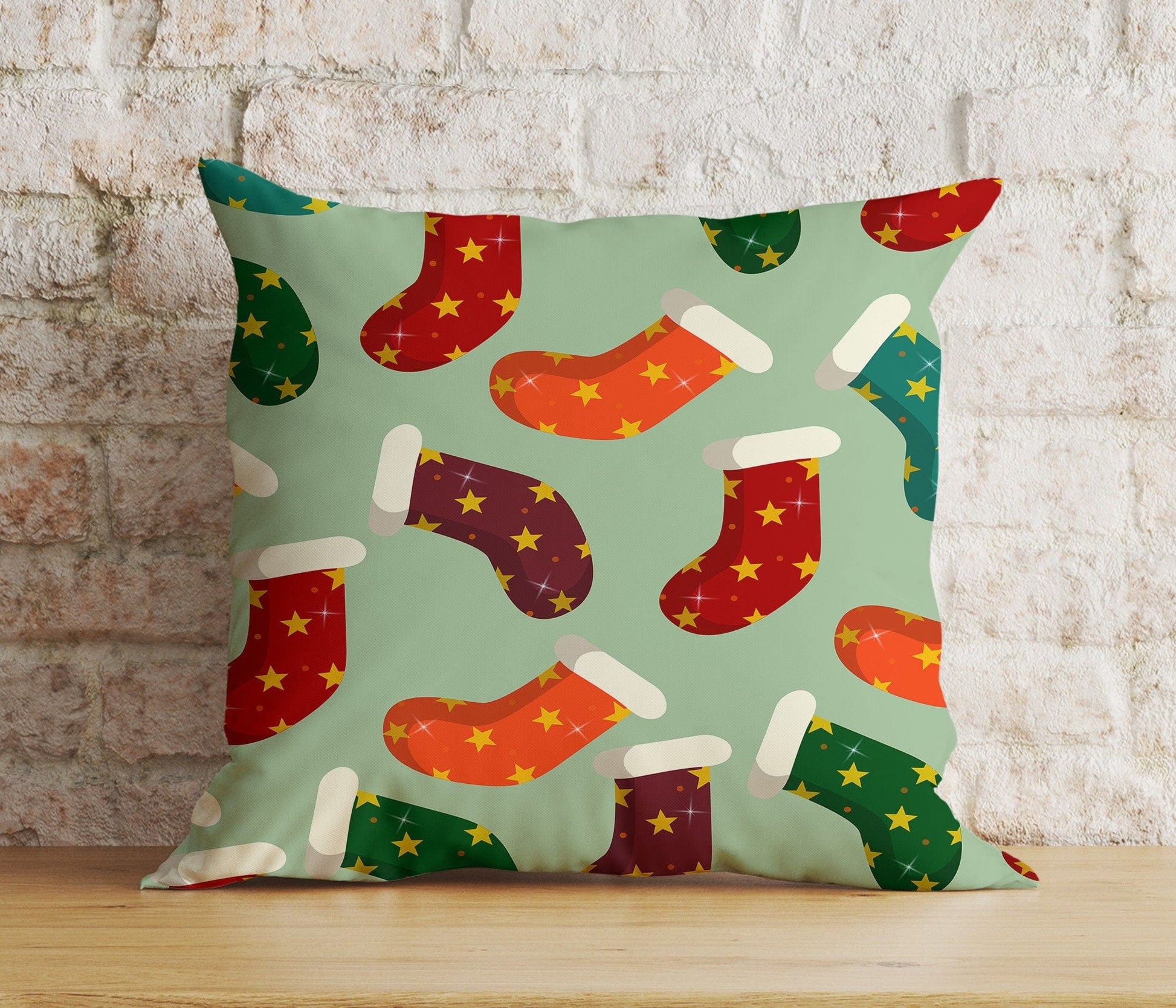 Onay 1 / 12 x 12 inch (30 x 30 cm) Double Side Christmas Stockings Xmas Hanging Stockings Cushion Cover