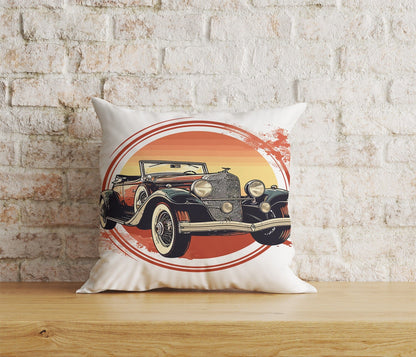 Onay Home Textile Cushion Covers 5 / 12 x 12 inch (30 x 30 cm) Double Side Classic Cars Cushion Cover Retro Car Throw Cushions