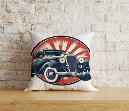 Onay Home Textile Cushion Covers 4 / 12 x 12 inch (30 x 30 cm) Double Side Classic Cars Cushion Cover Retro Car Throw Cushions