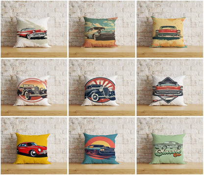 Onay Home Textile Cushion Covers Classic Cars Cushion Cover Retro Car Throw Cushions