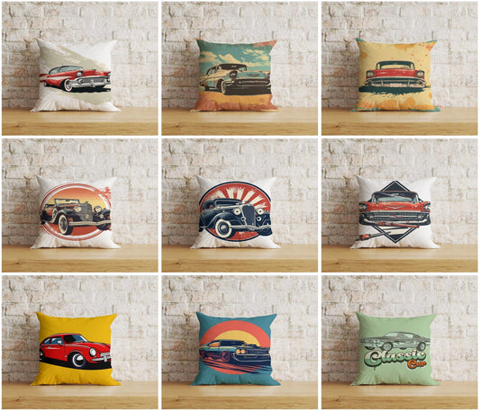 Onay Home Textile Cushion Covers Classic Cars Cushion Cover Retro Car Throw Cushions