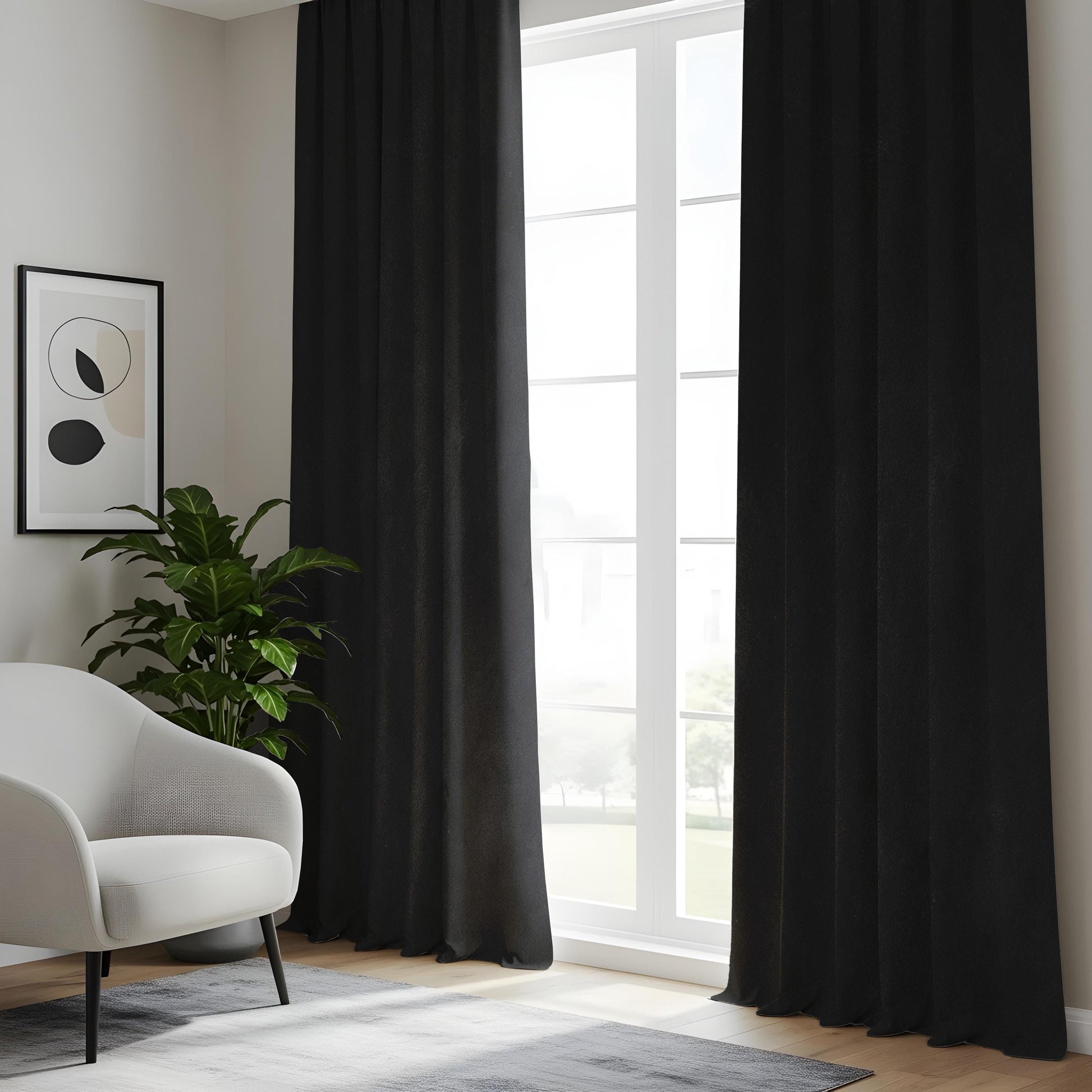 Onay Classic Solid Black Curtains Chic and Timeless Window Drapes