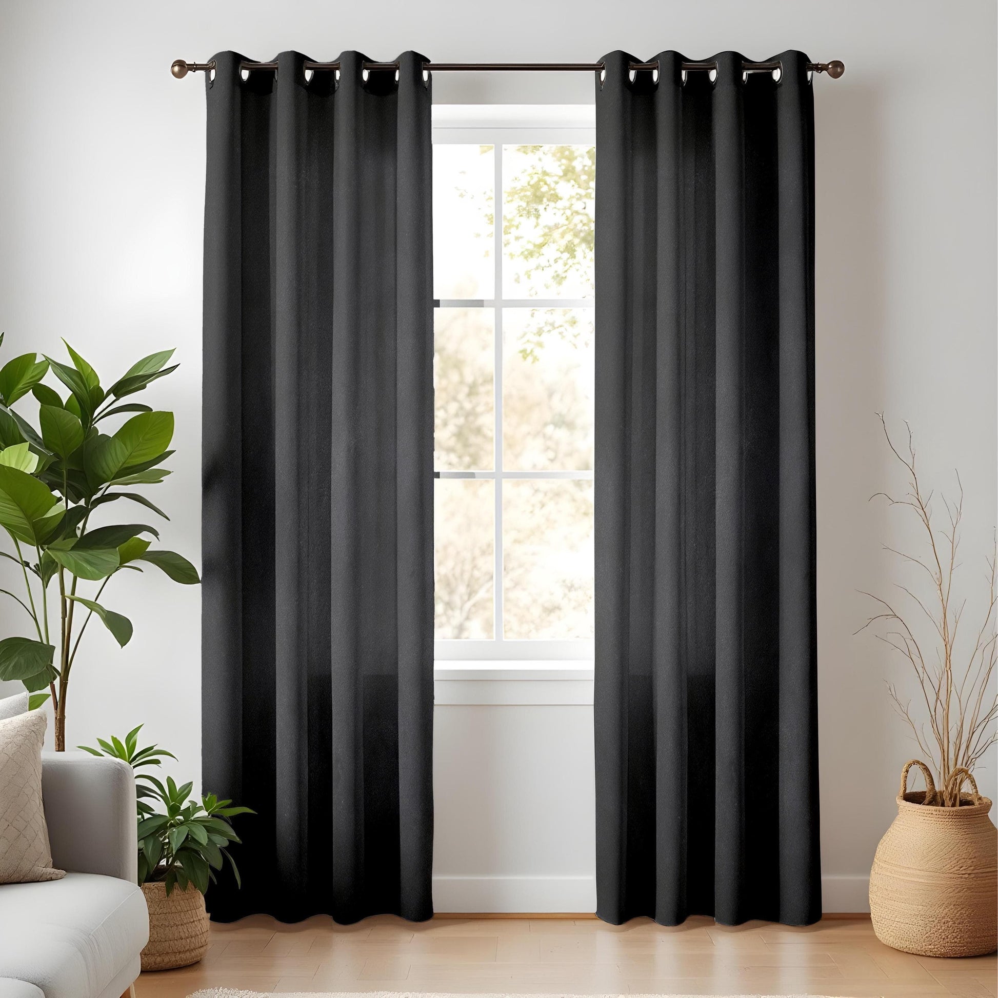 Onay Classic Solid Black Curtains Chic and Timeless Window Drapes