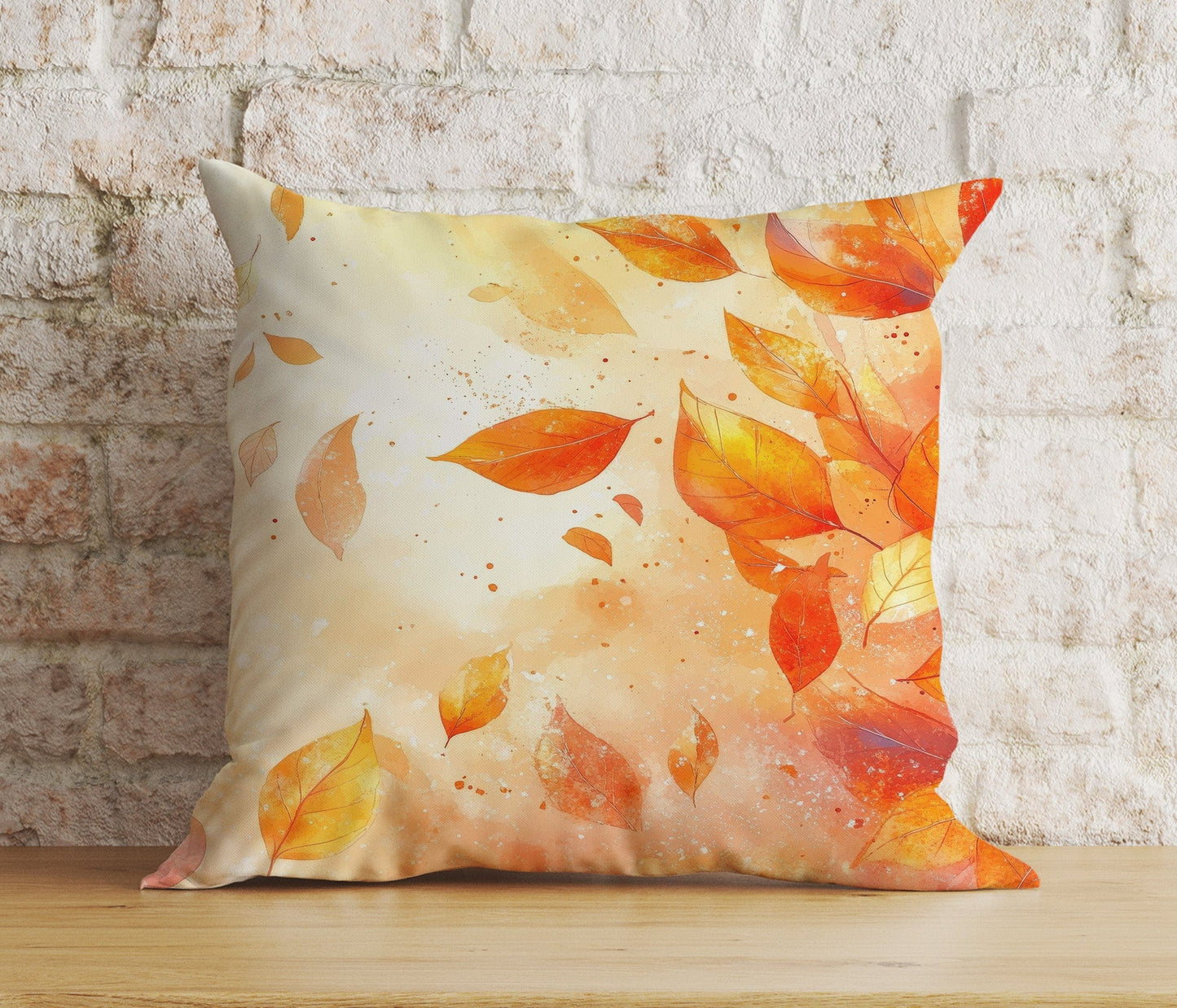 Onay Colorful Autumn Leaf Cushion Cover Rustic Fall Leaves Pillow Cover