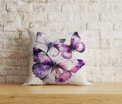 Onay Home Textile Cushion Covers 9 / 12 x 12 inch (30 x 30 cm) Double Side Colorful Butterfly Cushion Cover Blue Pink Purple Pillowcase