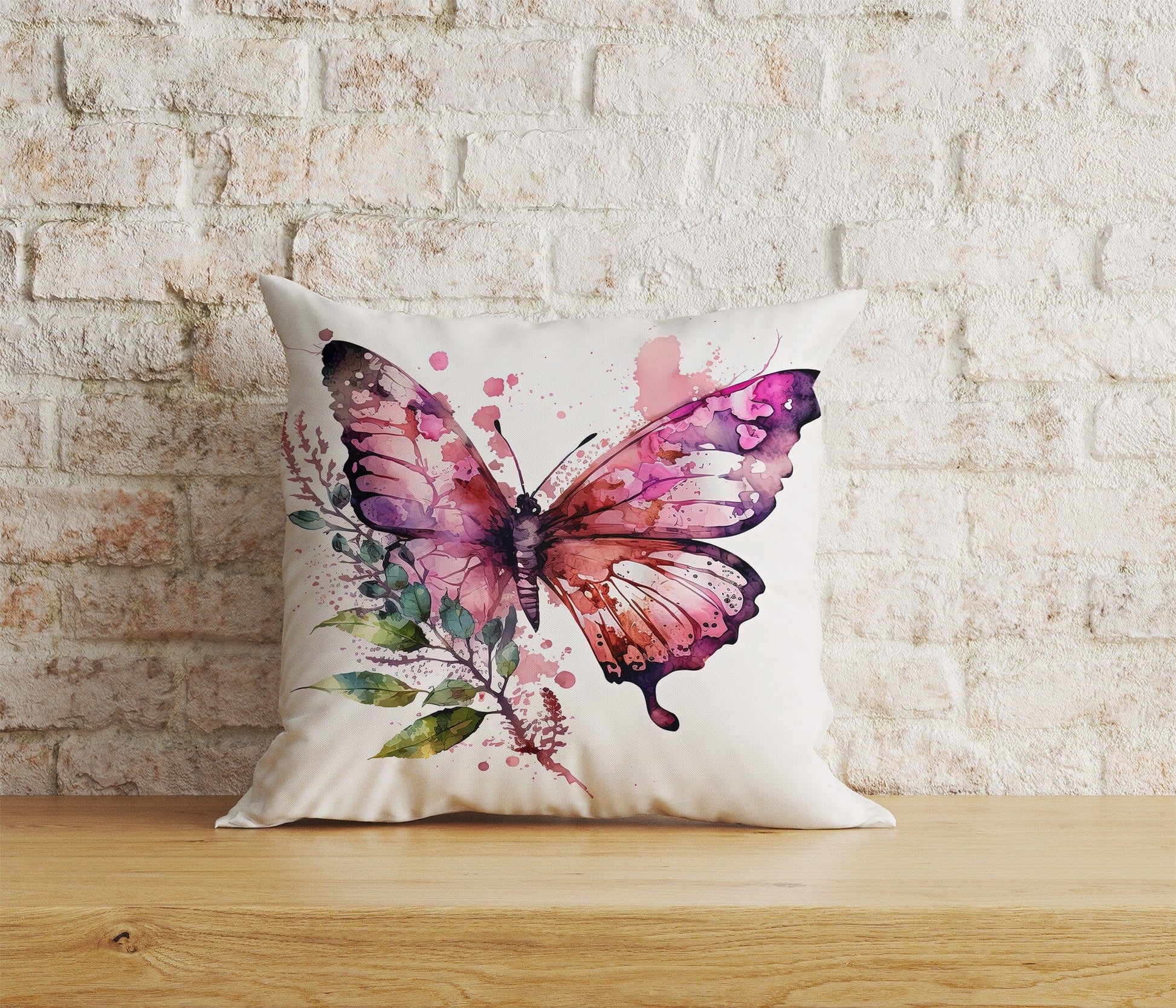 Onay Home Textile Cushion Covers 8 / 12 x 12 inch (30 x 30 cm) Double Side Colorful Butterfly Cushion Cover Blue Pink Purple Pillowcase
