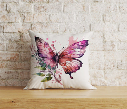 Onay Home Textile Cushion Covers 8 / 12 x 12 inch (30 x 30 cm) Double Side Colorful Butterfly Cushion Cover Blue Pink Purple Pillowcase
