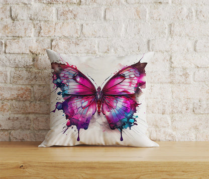 Onay Home Textile Cushion Covers 7 / 12 x 12 inch (30 x 30 cm) Double Side Colorful Butterfly Cushion Cover Blue Pink Purple Pillowcase