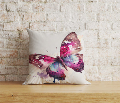 Onay Home Textile Cushion Covers 2 / 12 x 12 inch (30 x 30 cm) Double Side Colorful Butterfly Cushion Cover Blue Pink Purple Pillowcase