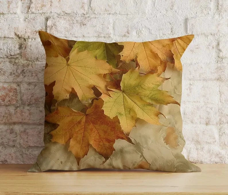 Onay Colorful Fall Leaves Autumn Fall Trend Cushion Cover Euro Sham Covers