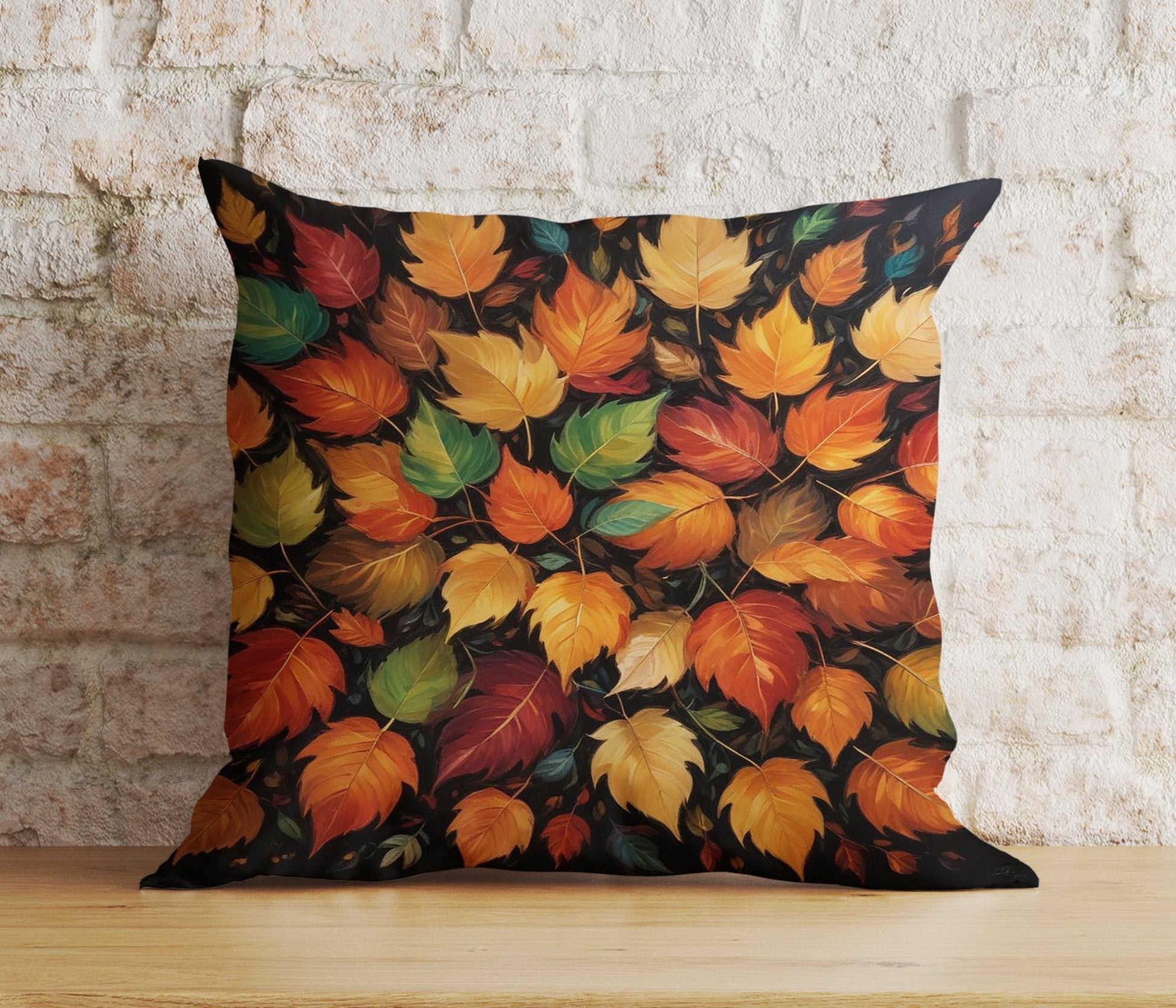 Onay Colorful Fall Leaves Autumn Fall Trend Cushion Cover Euro Sham Covers