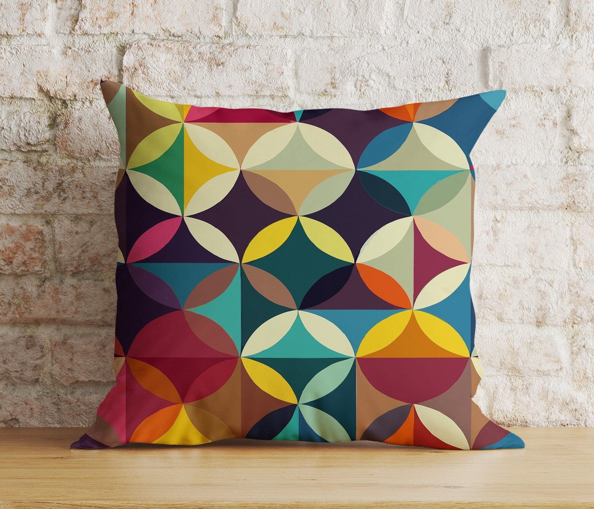 Onay 5 / 12 x 12 inch (30 x 30 cm) Double Side Colorful Geometric Retro Abstract Decoration Cushion Cover