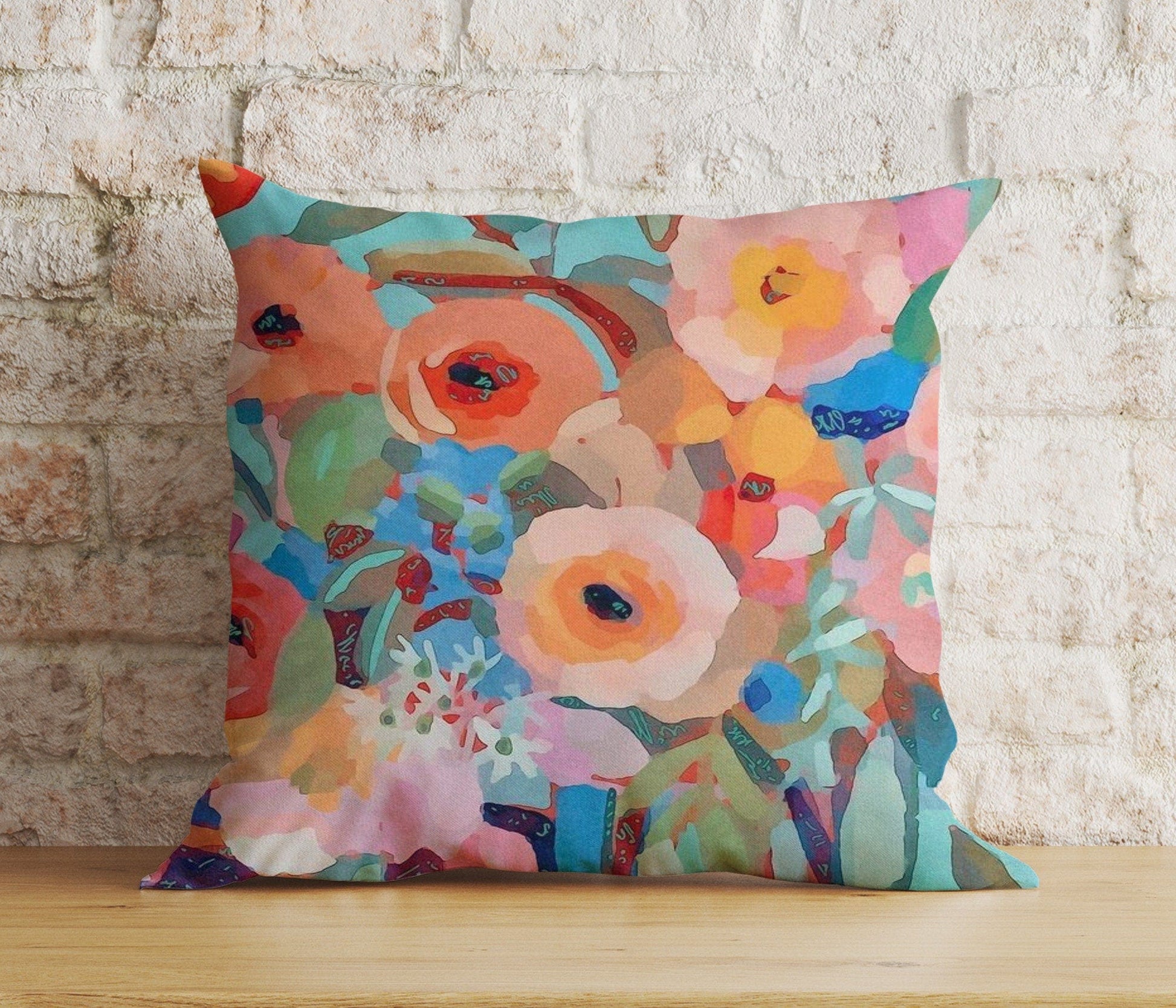 Onay Cushion Covers 9 / 12 x 12 inch (30 x 30 cm) Double Side Colorful Leaves Floral Cushion Cover Tropical Watercolor Pillow Sham