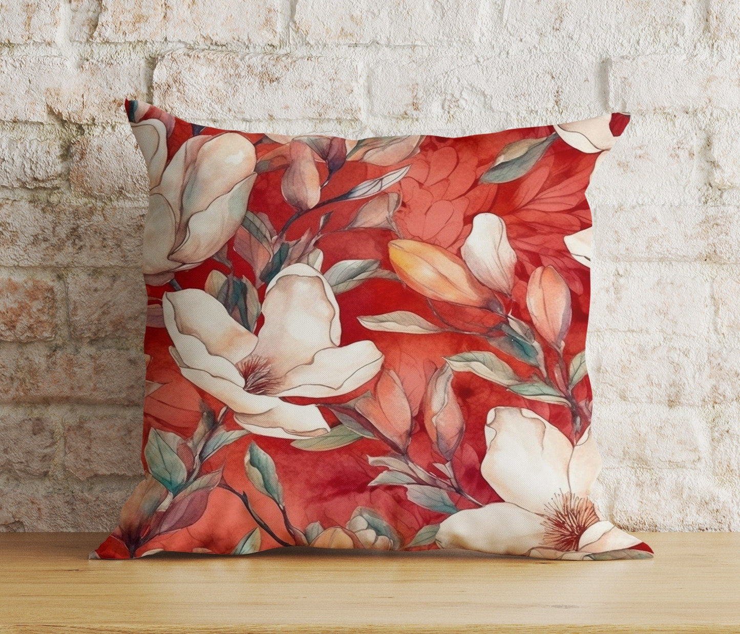 Onay Cushion Covers 3 / 12 x 12 inch (30 x 30 cm) Double Side Colorful Leaves Floral Cushion Cover Tropical Watercolor Pillow Sham