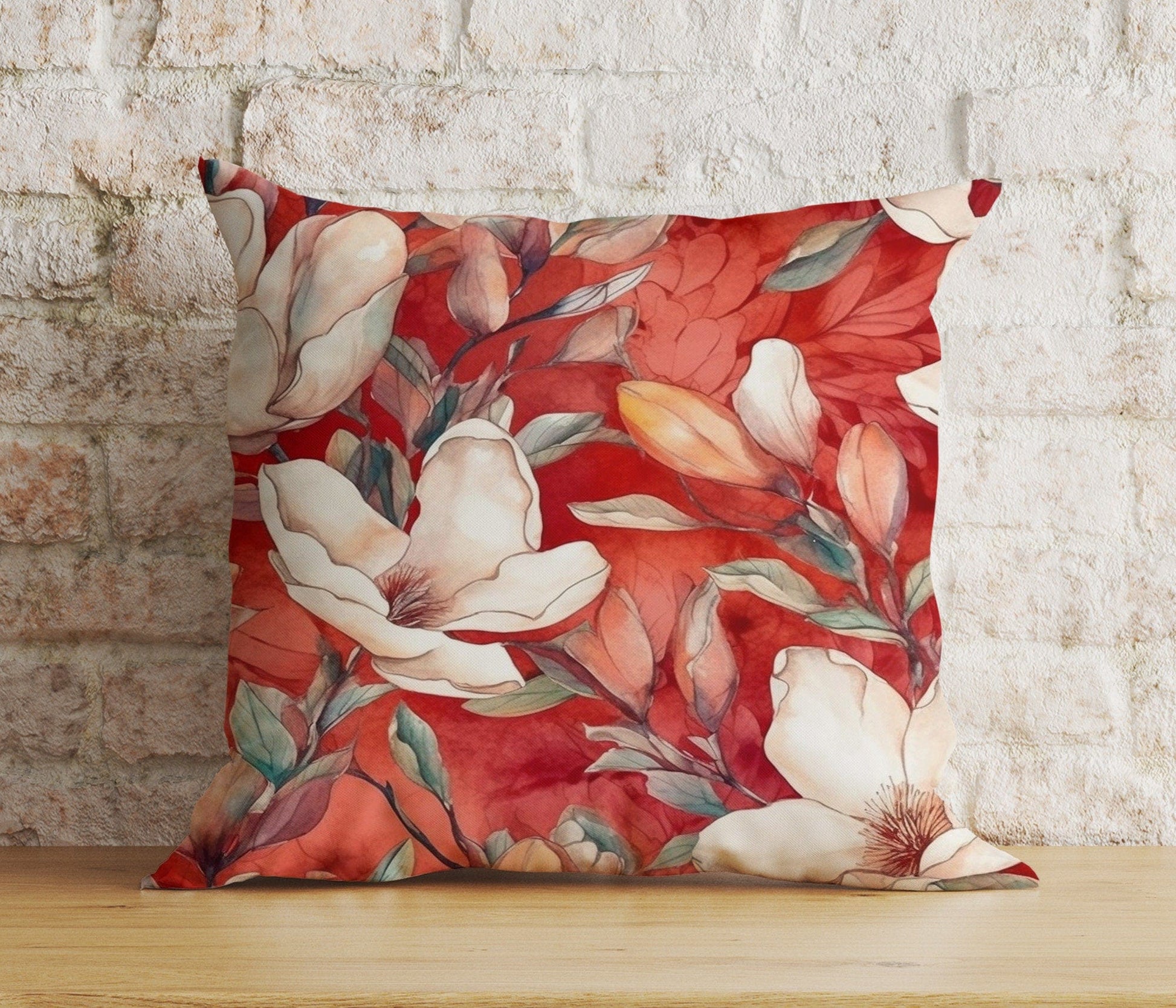 Onay Cushion Covers 3 / 12 x 12 inch (30 x 30 cm) Double Side Colorful Leaves Floral Cushion Cover Tropical Watercolor Pillow Sham