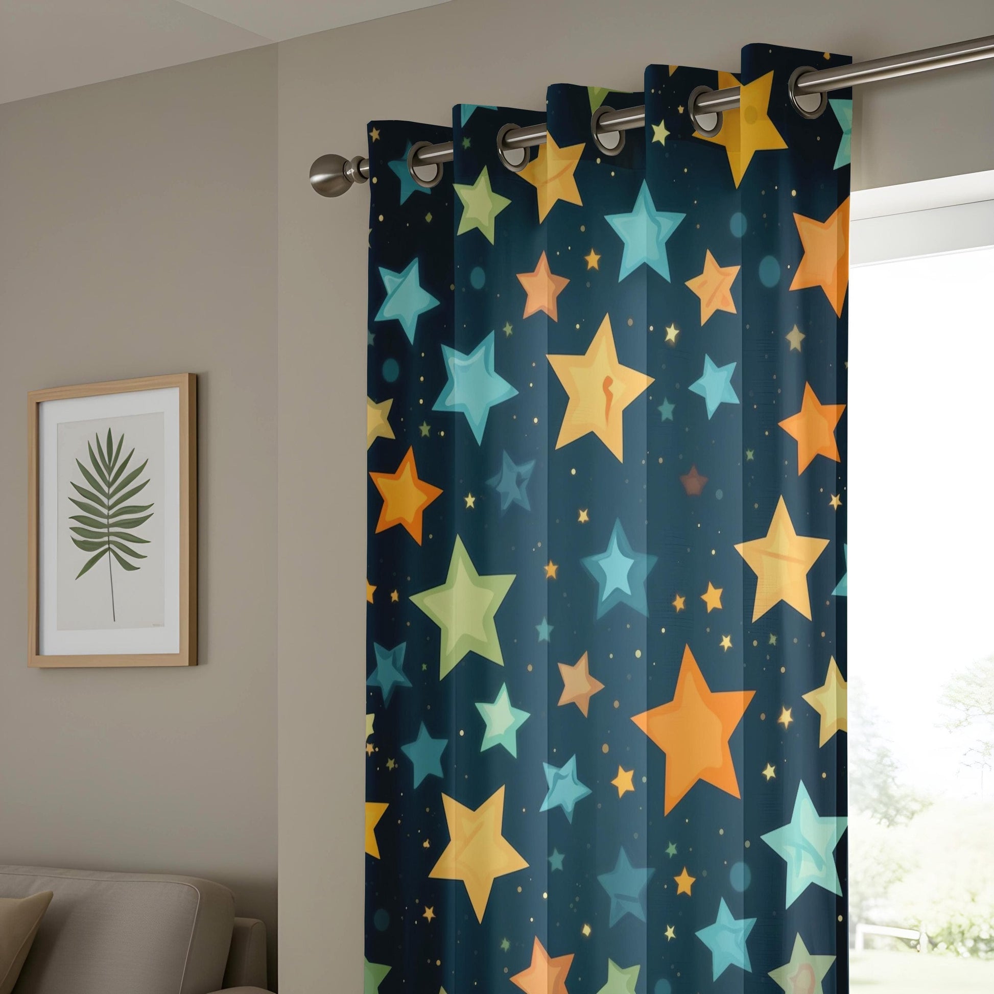 Onay Colorful Starry Night Curtains, Cosmic Galaxy Window Drapes