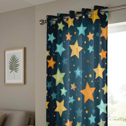 Onay Colorful Starry Night Curtains, Cosmic Galaxy Window Drapes