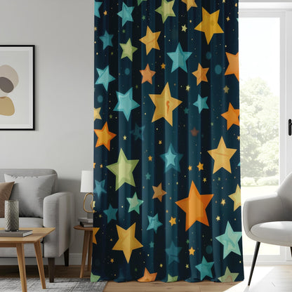 Onay Colorful Starry Night Curtains, Cosmic Galaxy Window Drapes