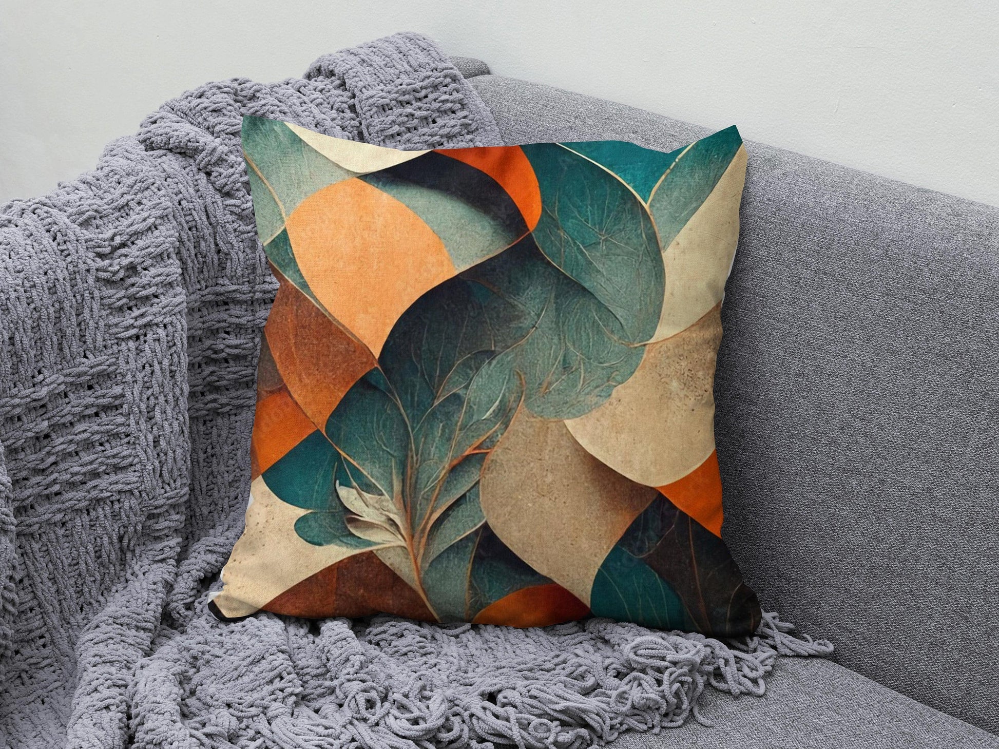 Onay 4 / 12 x 12 inch (30 x 30 cm) Colourful Geometric Abstract Themed Decor Cushion Cover