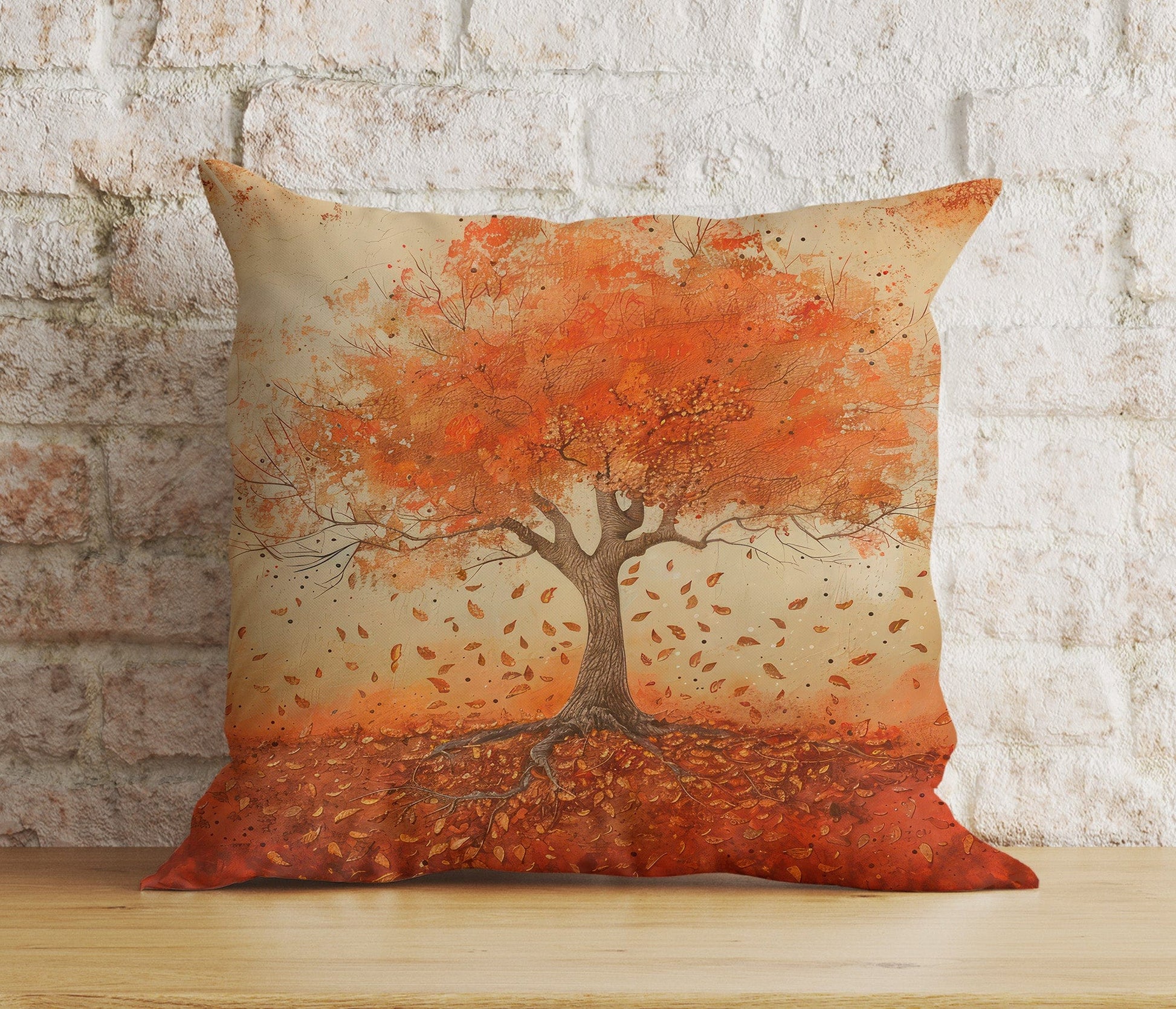Onay Cushion Covers Cozy Autumn Tree and Leaves Pillow Cover Fall Home Decor Cushion Covers