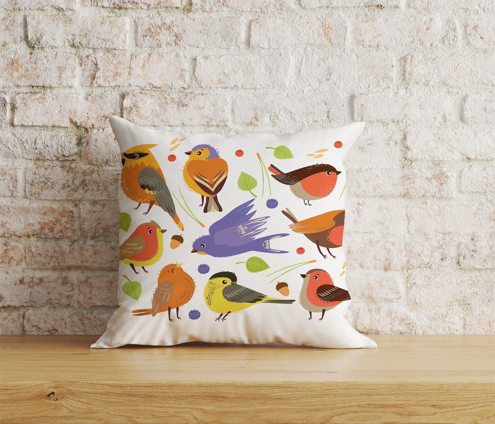 Onay Home Textile Cushion Covers 9 / 12 x 12 inch (30 x 30 cm) Double Side Cute Autumn Birds Cushion Covers Autumn Animal Pillow Cover