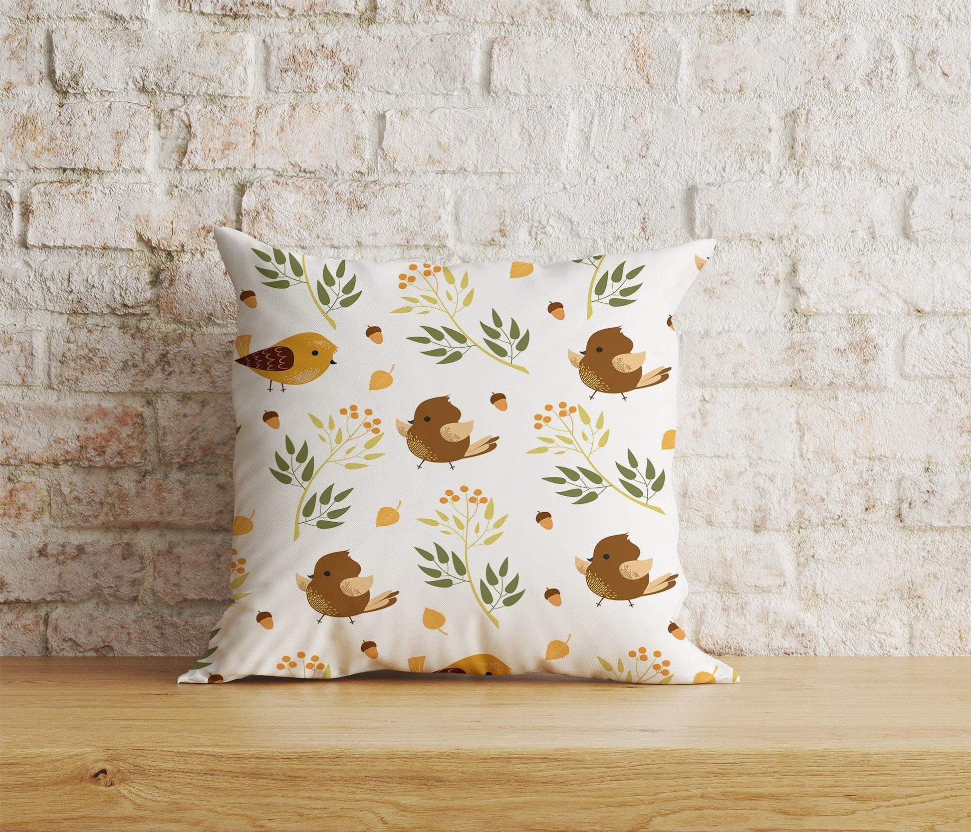 Onay Home Textile Cushion Covers 8 / 12 x 12 inch (30 x 30 cm) Double Side Cute Autumn Birds Cushion Covers Autumn Animal Pillow Cover