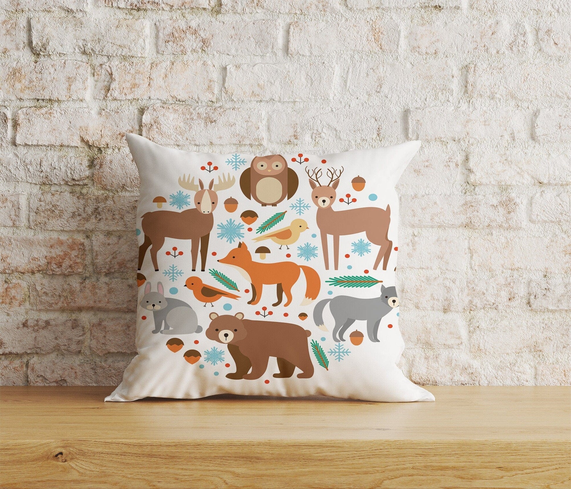 Onay Home Textile Cushion Covers 6 / 12 x 12 inch (30 x 30 cm) Double Side Cute Autumn Birds Cushion Covers Autumn Animal Pillow Cover