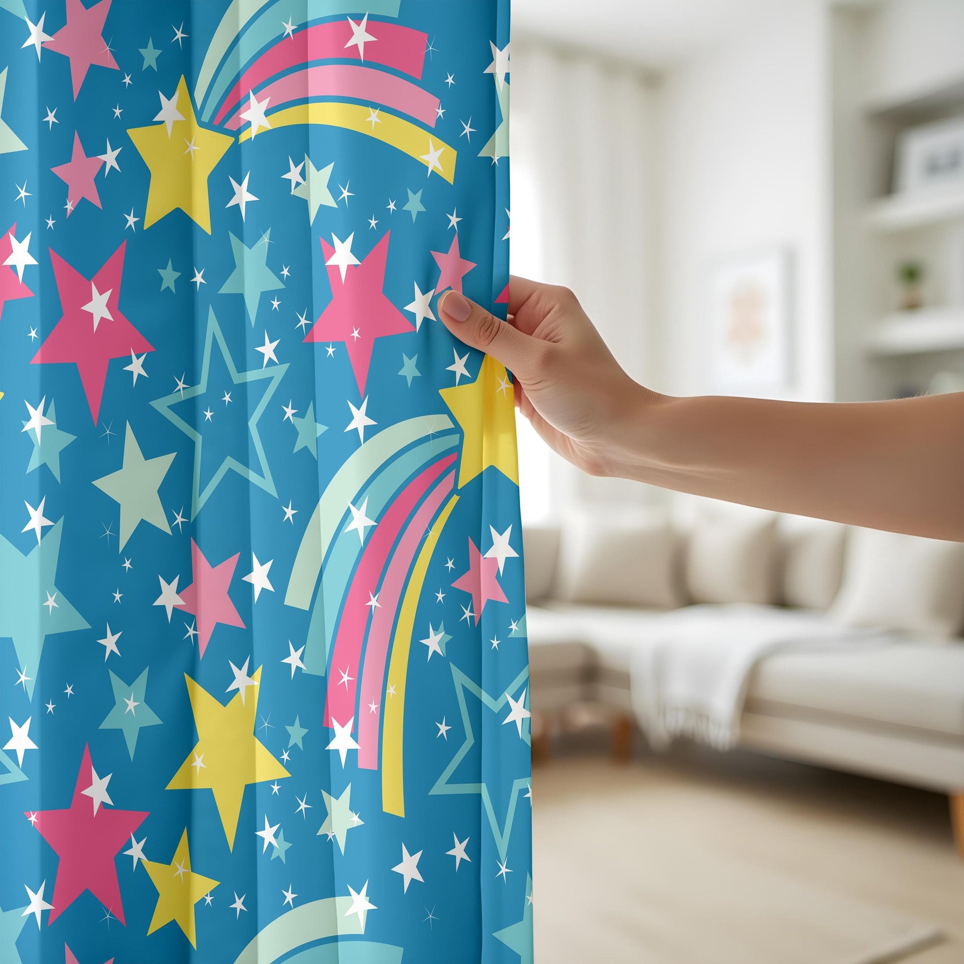 Onay Cute Cactus Children Curtains, Pastel Green Succulent Print Drapes