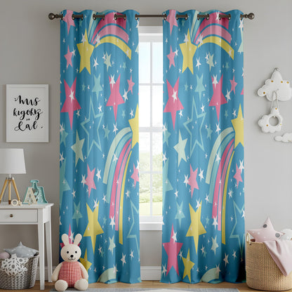 Onay Cute Cactus Children Curtains, Pastel Green Succulent Print Drapes