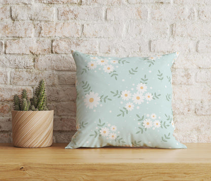 Onay Home Textile Cushion Covers 2 / 12 x 12 inch (30 x 30 cm) Double Side Daisy Cushion Cover Yellow Blue Floral Pillow Covers