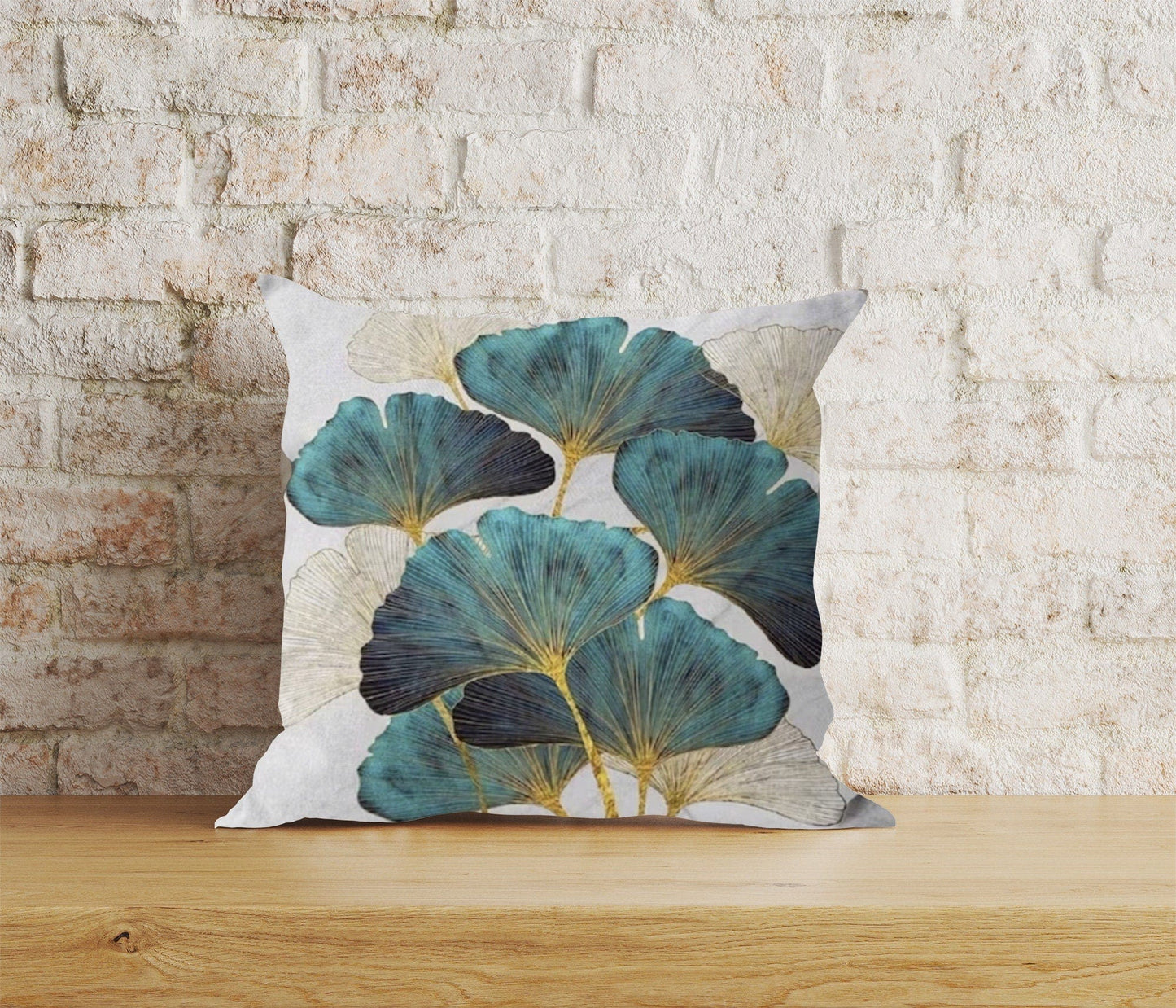 Onay Home Textile Cushion Covers 3 / 12 x 12 inch (30 x 30 cm) Double Side Decorative Emerald Cushion Covers Blue Leaf Scatter Cushions