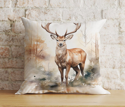 Onay Home Textile Cushion Covers 9 / 12 x 12 inch (30 x 30 cm) Double Side Deer Watercolor Cushion Cover Deer Stag Throw Cushions