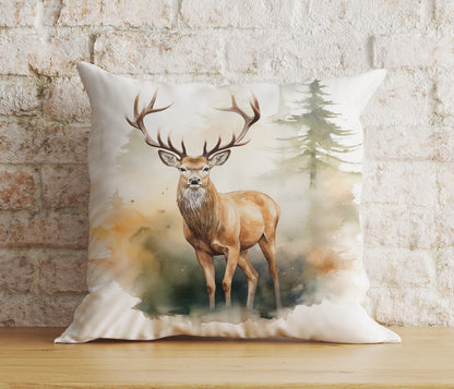 Onay Home Textile Cushion Covers 7 / 12 x 12 inch (30 x 30 cm) Double Side Deer Watercolor Cushion Cover Deer Stag Throw Cushions