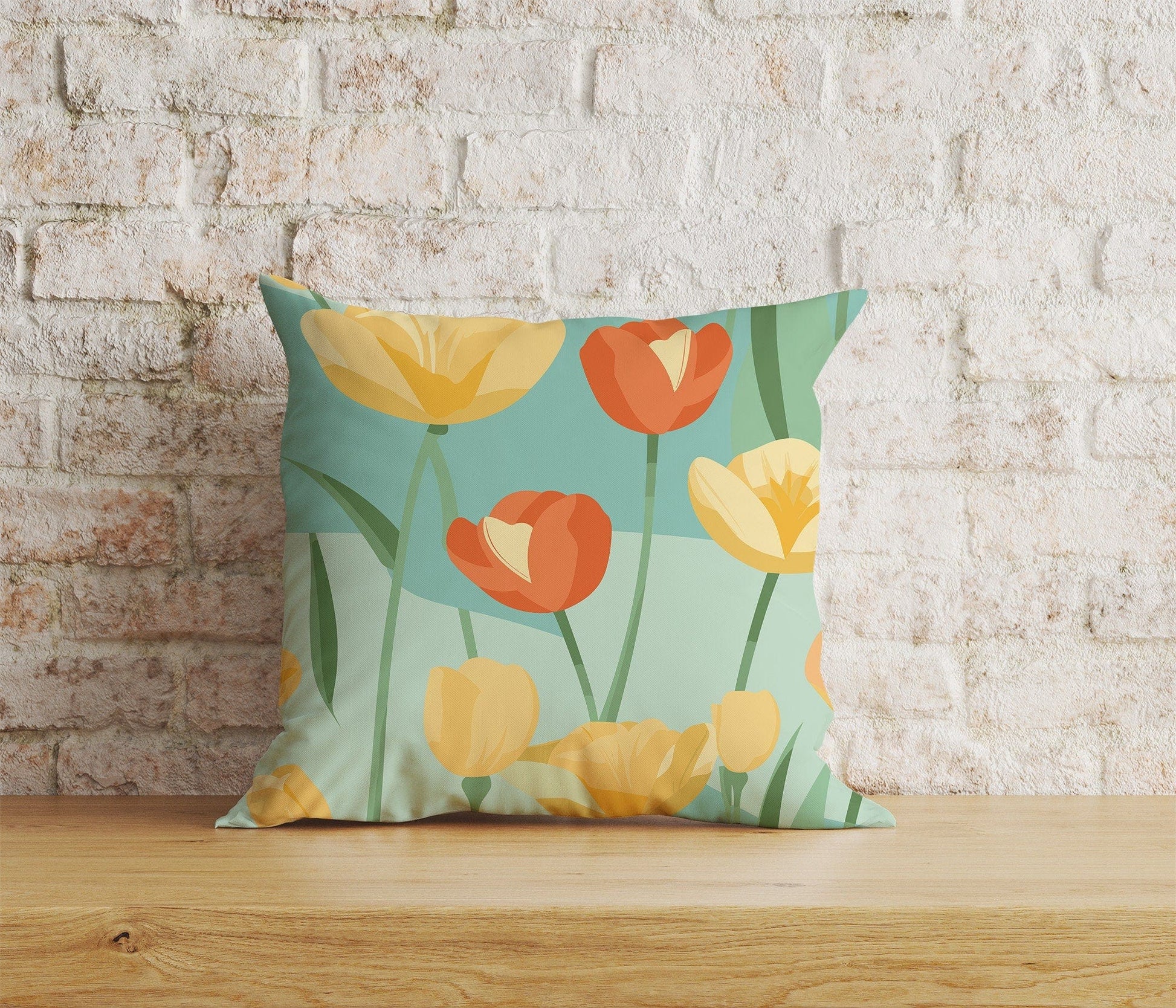 Onay Home Textile Cushion Covers 9 / 12 x 12 inch (30 x 30 cm) Double Side Dutch Tulips Cushion Covers Colorful Decorative Pillow Case