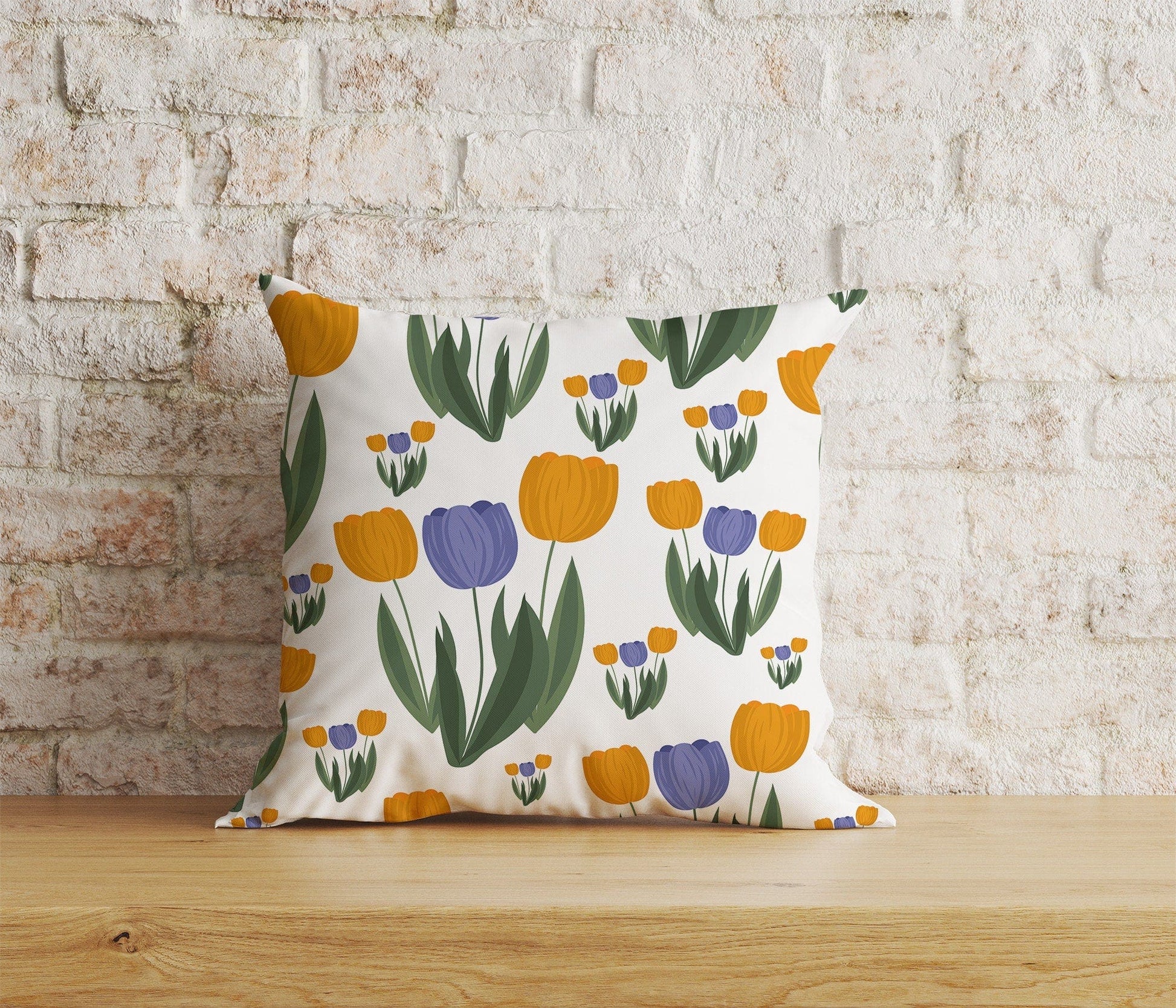Onay Home Textile Cushion Covers 7 / 12 x 12 inch (30 x 30 cm) Double Side Dutch Tulips Cushion Covers Colorful Decorative Pillow Case