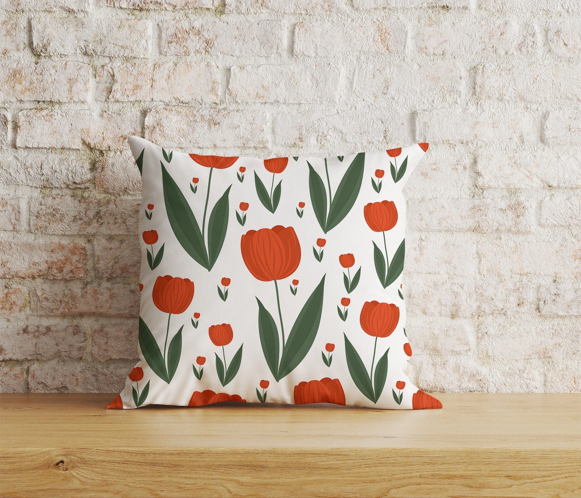 Onay Home Textile Cushion Covers 6 / 12 x 12 inch (30 x 30 cm) Double Side Dutch Tulips Cushion Covers Colorful Decorative Pillow Case