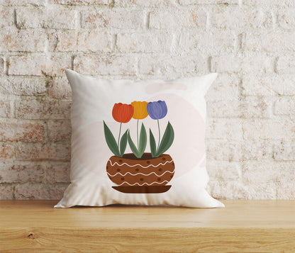 Onay Home Textile Cushion Covers 5 / 12 x 12 inch (30 x 30 cm) Double Side Dutch Tulips Cushion Covers Colorful Decorative Pillow Case