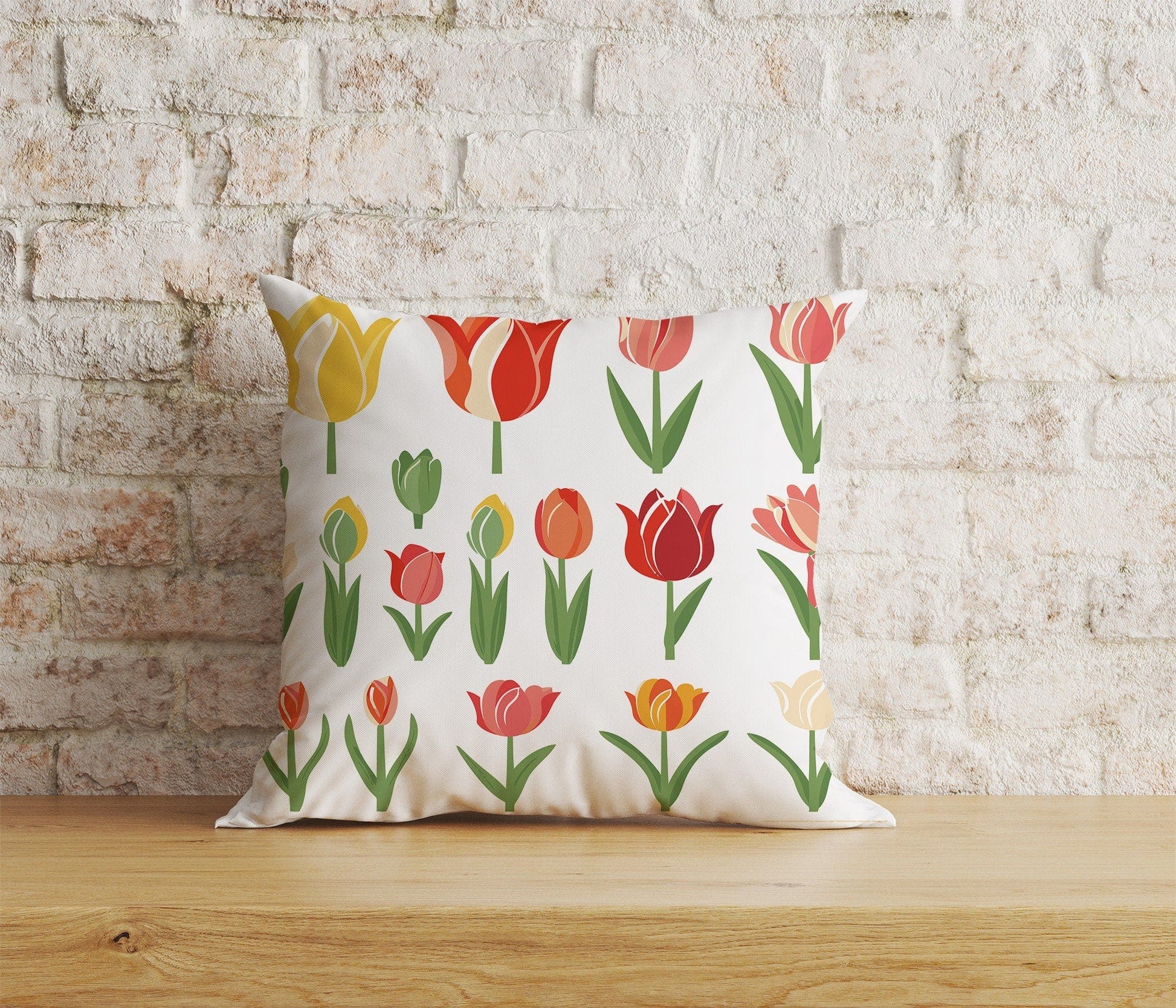 Onay Home Textile Cushion Covers 3 / 12 x 12 inch (30 x 30 cm) Double Side Dutch Tulips Cushion Covers Colorful Decorative Pillow Case