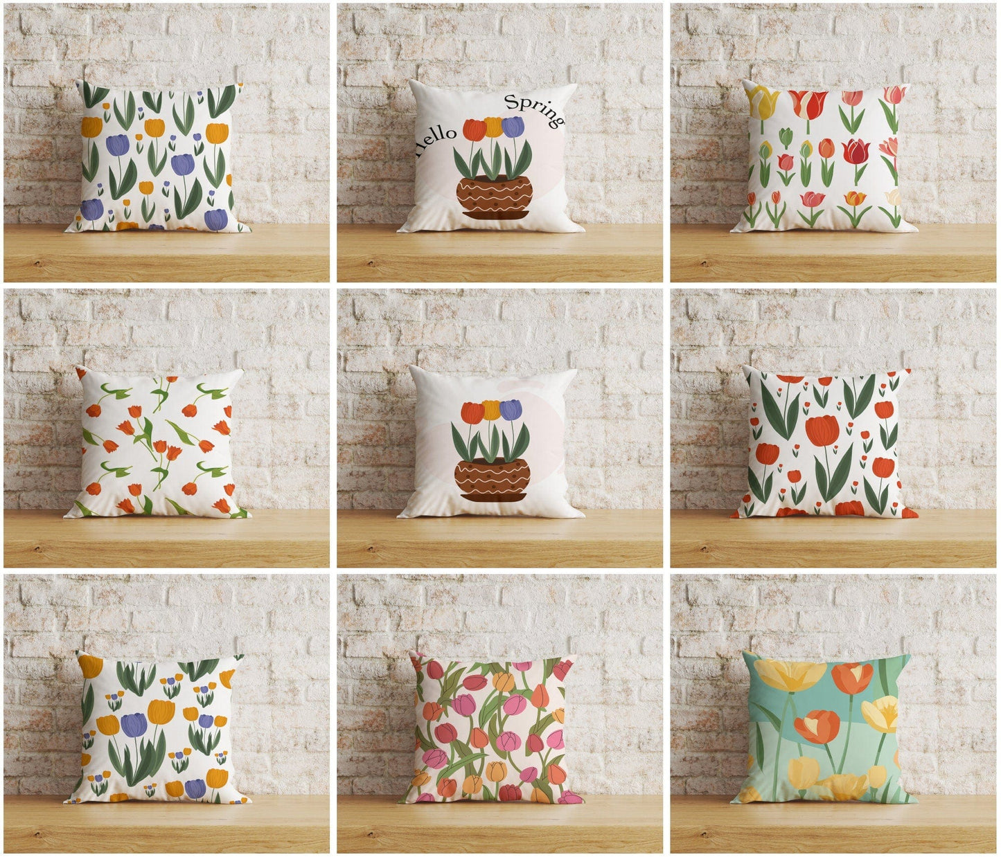 Onay Home Textile Cushion Covers Dutch Tulips Cushion Covers Colorful Decorative Pillow Case