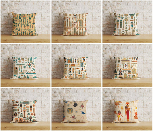 Onay Home Textile Cushion Covers Egypt Pillow Cover Egyptian Hieroglyphs Cushion Cover
