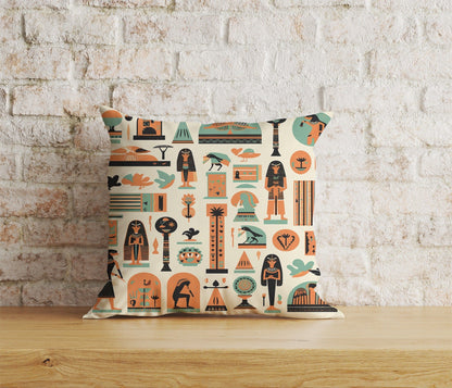 Onay Home Textile Cushion Covers 7 / 12 x 12 inch (30 x 30 cm) Double Side Egypt Pillow Cover Egyptian Hieroglyphs Cushion Cover
