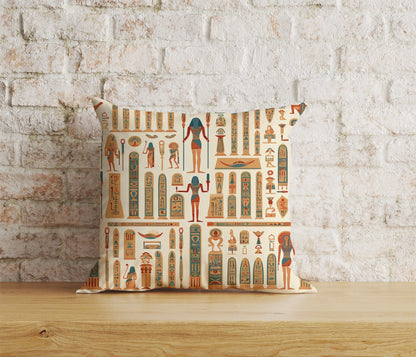 Onay Home Textile Cushion Covers 2 / 12 x 12 inch (30 x 30 cm) Double Side Egypt Pillow Cover Egyptian Hieroglyphs Cushion Cover