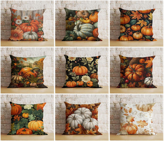 Onay Cushion Covers Fall Pillow Cover Autumn Pumpkin and Botanical Harvest Seasonal Outdoor Cushions