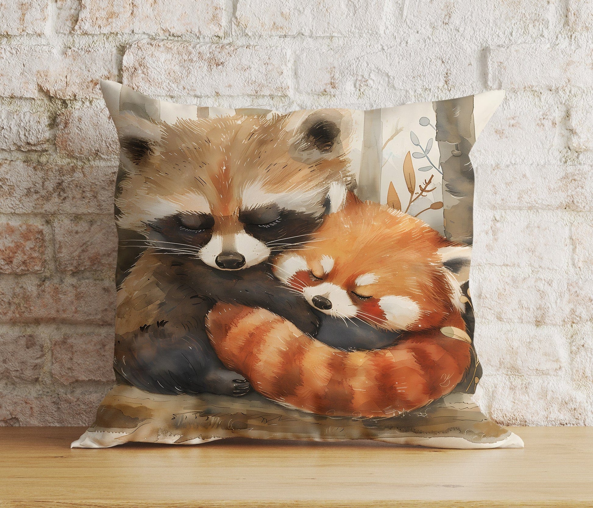 Onay Cushion Covers Fall Raccoon Halloween Pumpkin and Woodland Cushion Covers