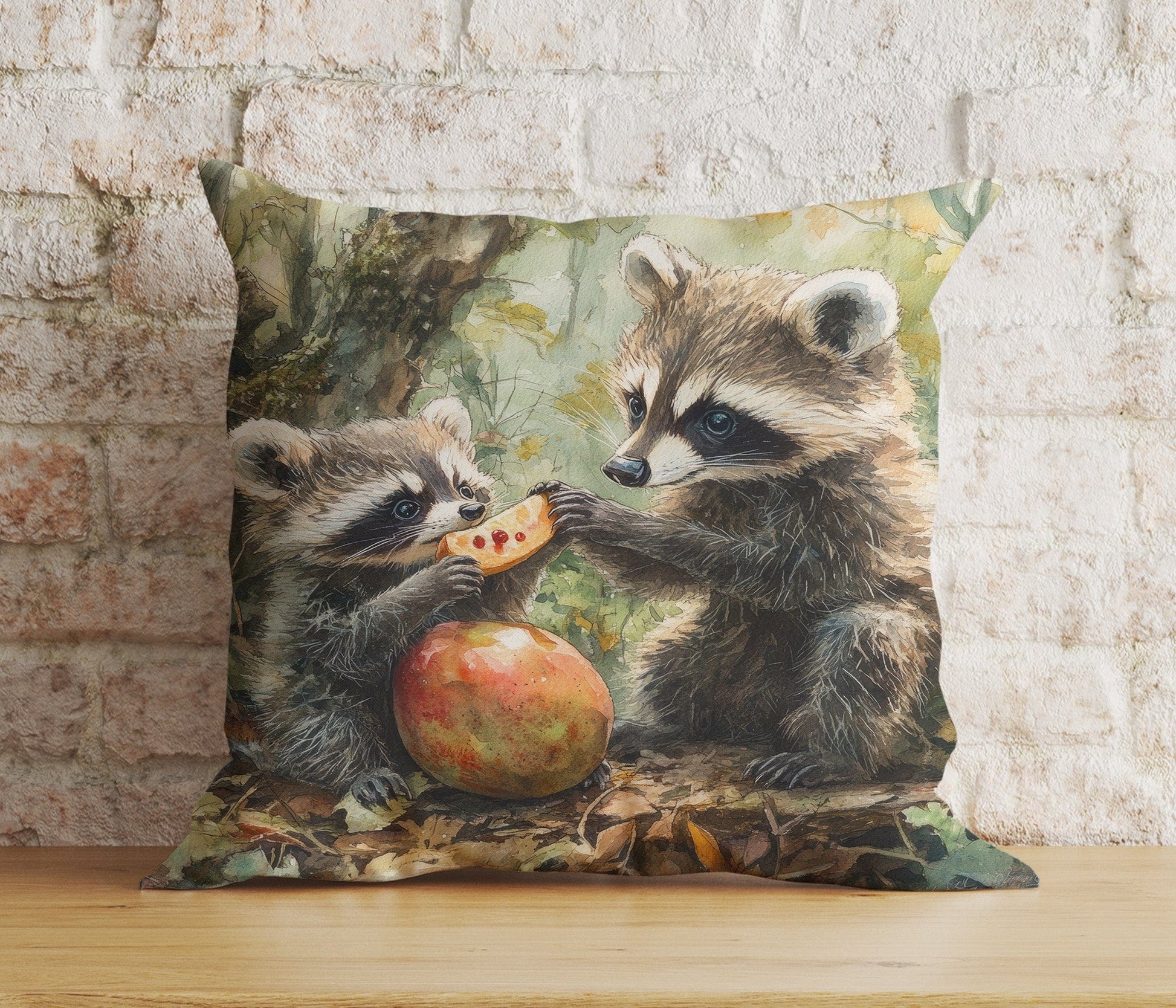 Onay Cushion Covers Fall Raccoon Halloween Pumpkin and Woodland Cushion Covers