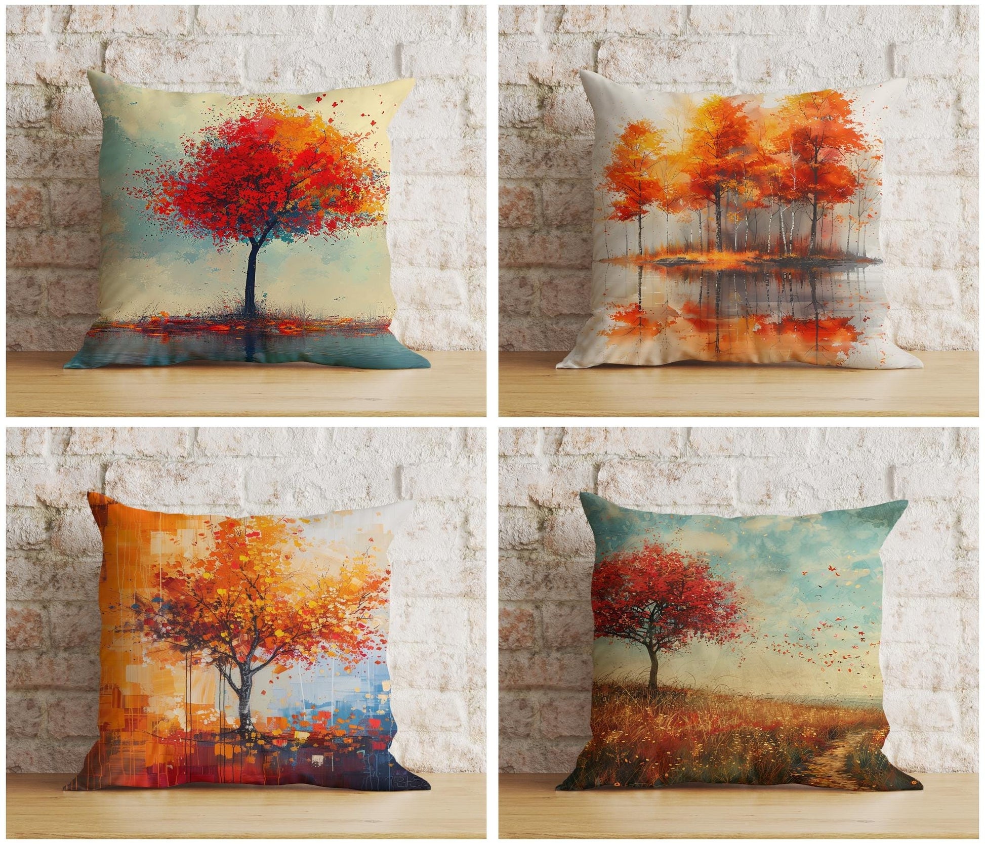 Onay Fall Trend Autumn Orange Leaves  Pillow Cushion Covers